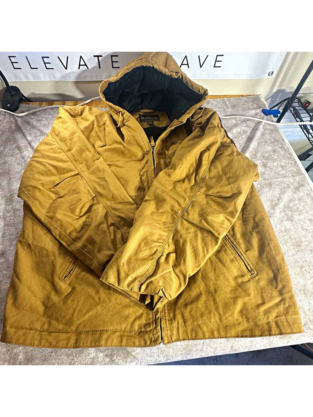 Steelton Workwear Hooded Quilted Lined Work Jacket Brown Men’s XXL